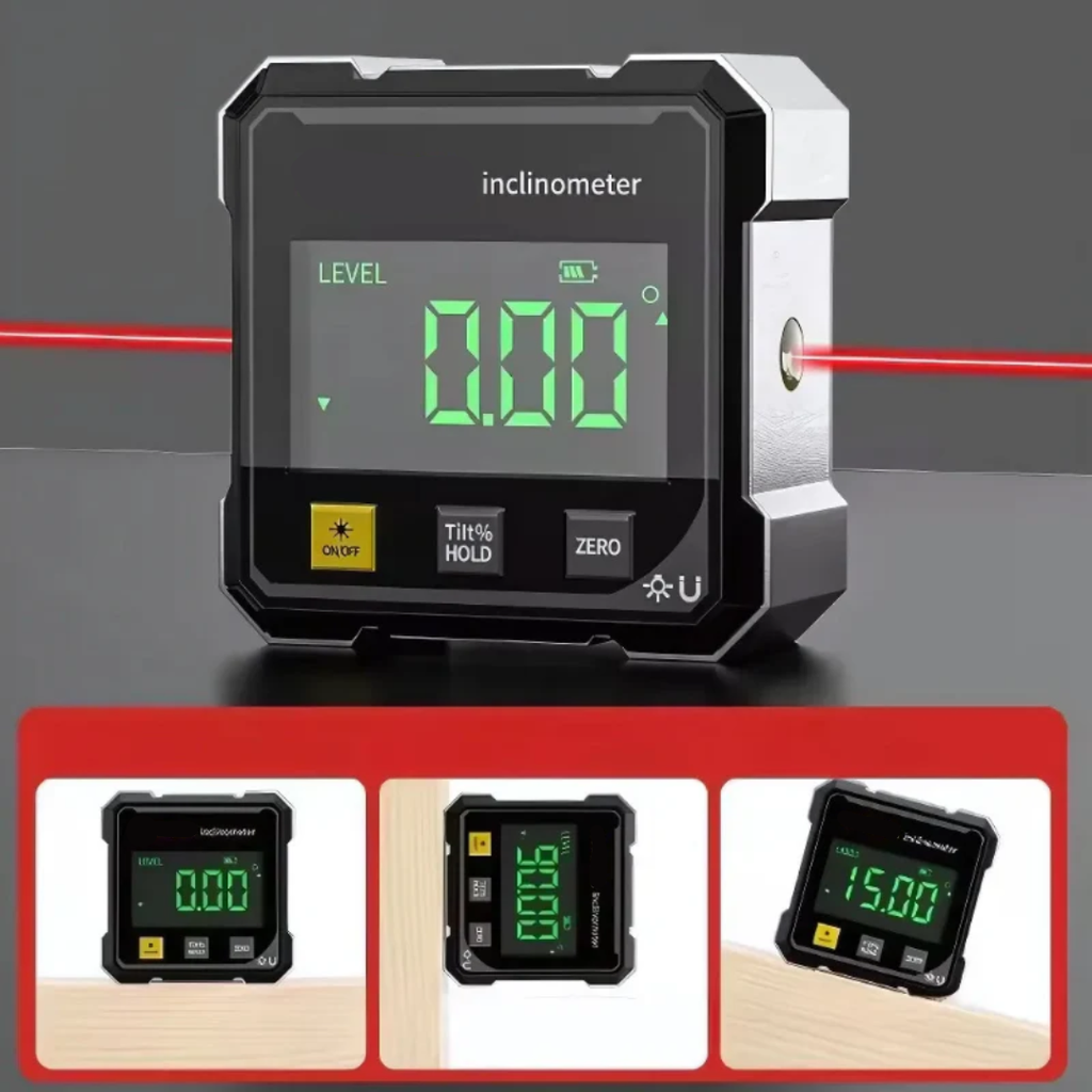 Globetrek° DigitalInclinometer: Numérique Magnétique Côtés Laser Inclinomètre