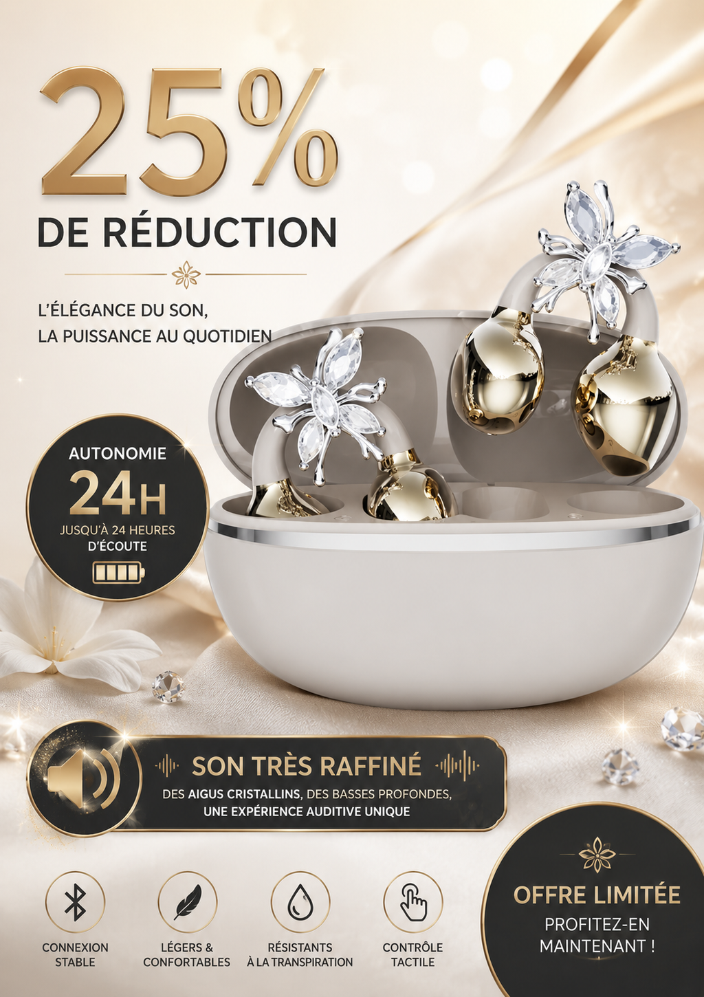 écouteur en boucles d'oreilles DAMIX